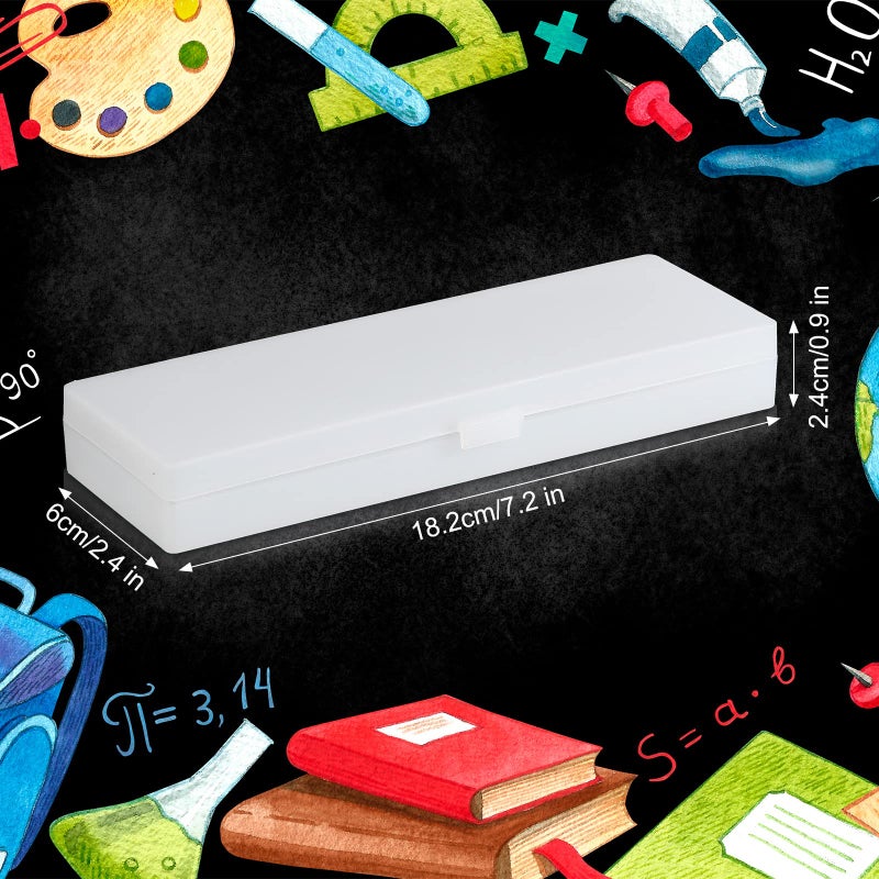 Yexiya 30 Pack 7.2 x 2.4 x 1 inches Plastic Pencil Case Pencil Box Plastic Pencil Storage with Hinged Lid for Pencils Pens Crayons School Office Supplies Organization(Clear) - Image 3